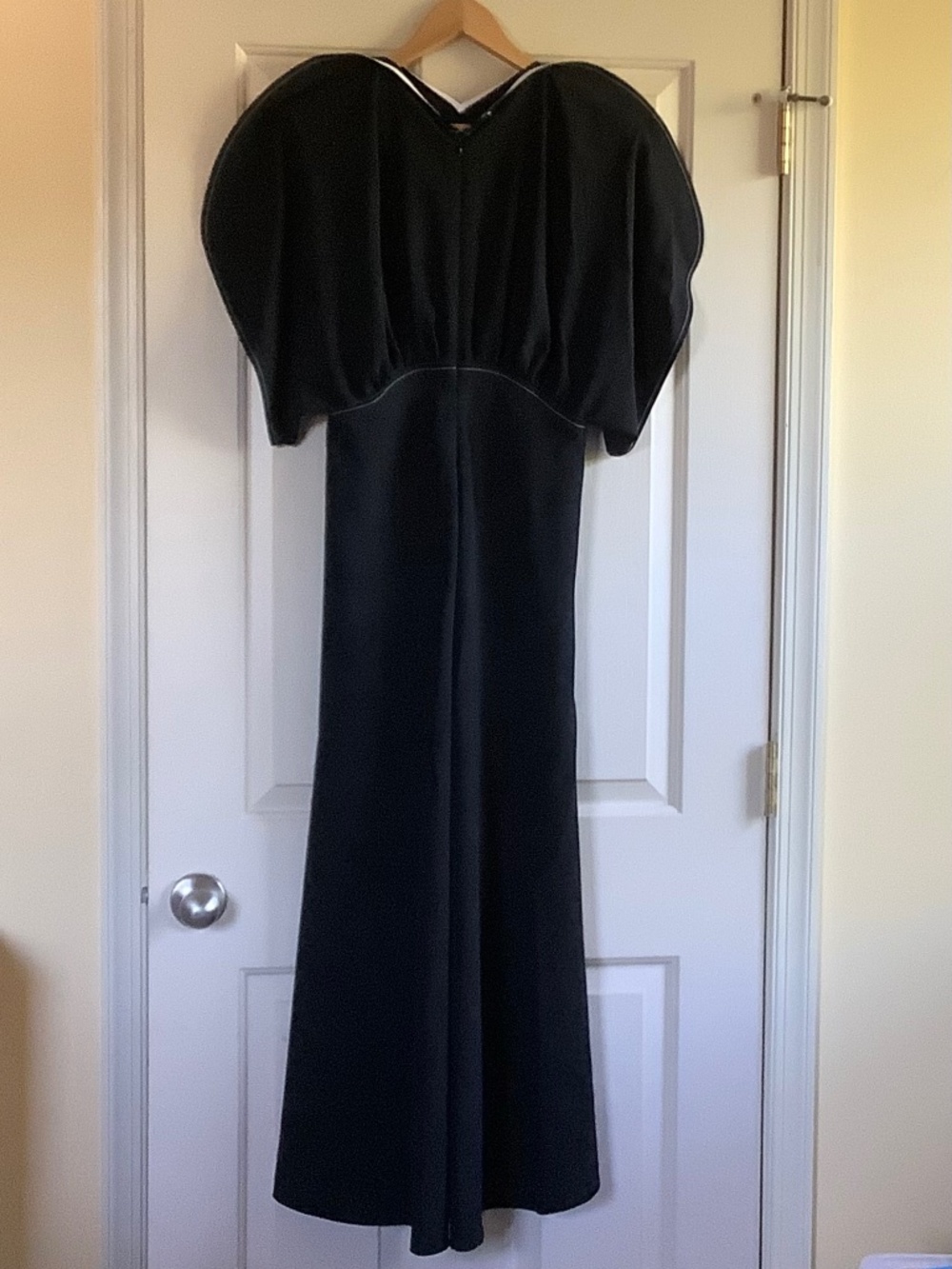VICTORIA BECKHAM Drape Sleeve Crepe Midi/ Maxi Dress Black SZ US 8/ UK 12 - Picture 9 of 16